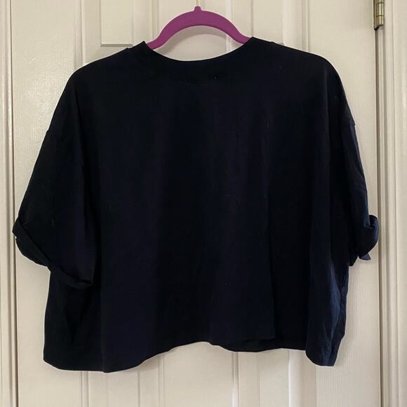 ABOUND • Black Core Crew Neck Cropped Short Sleeve Tee T-Shirt - Picture 6 of 6